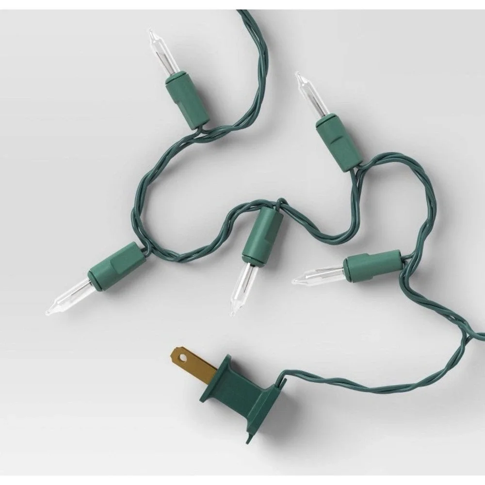 350ct Incandescent Mini Christmas StringLights White with Green Wire 72'6